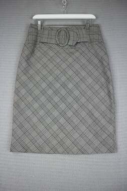 Dynamite Hounds tooth checkered skirt Womens size 9 Y2K Belted Midi